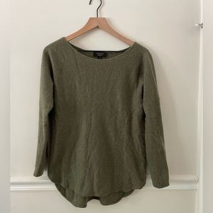 Charter Club 100% Cashmere Moss Green Boatneck Sweater- Size Small
